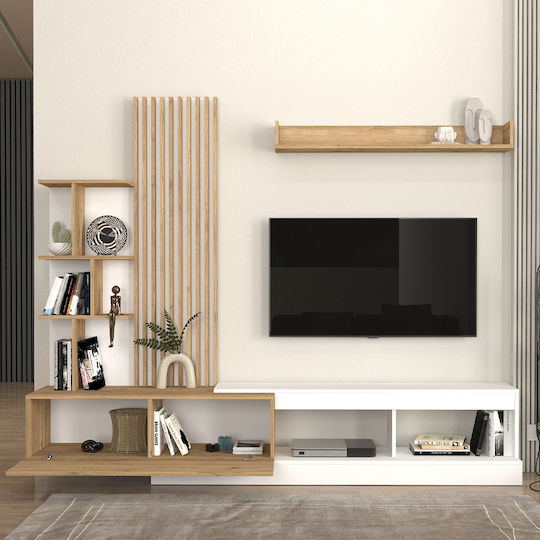 Σύνθετο Σαλονιού Vermont Λευκό - Sepet Oak Μ240xΒ40xΥ192εκ. Σύνθετο Σαλονιού Vermont Λευκό - Sepet Oak Μ240xΒ40xΥ192εκ.