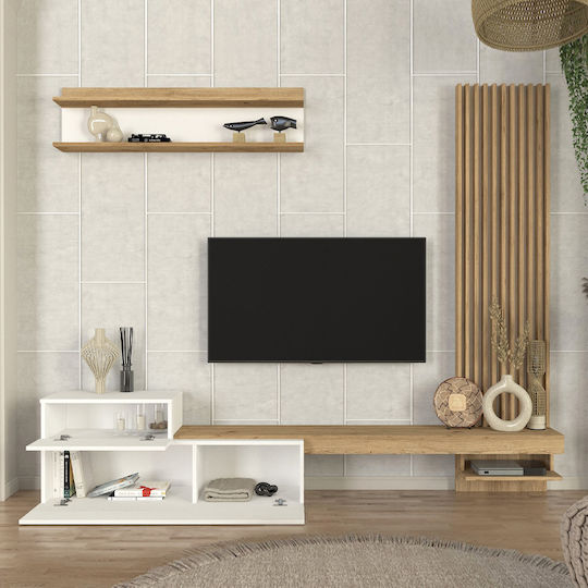 Σύνθετο Σαλονιού Dumont Λευκό - Sepet Oak Μ240xΒ36.8xΥ200εκ.