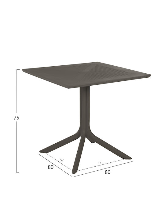 Catering Table for Small Outdoor Spaces Made of Polypropylene Foldable Lunar Dark Olive 57x57x75cm