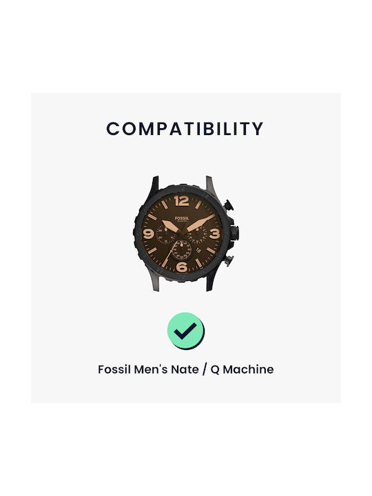 Комплект от 2 Каишки Kwmobile Fossil Q Machine Черен Сив Силикон Kwm0000253o002c