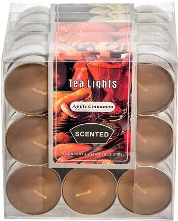 A2s Protection Set 54 Pieces Aromatic Tealight Candles 4 Scents Strawberry Vanilla Cinnamon Eucalyptus