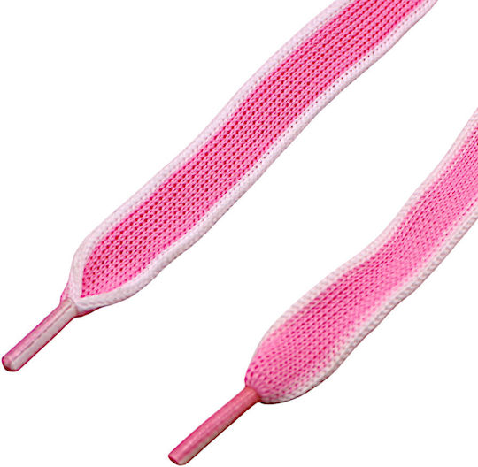 Schnürsenkel Schuhe Flach Gestreift Weiß Rosa 1 Paar 4g28