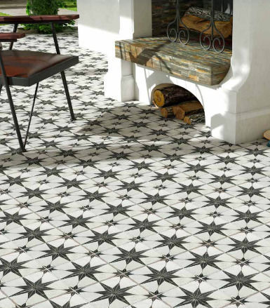 Placă Scintilla Neagră Pre-tăiată 45x45 Negru Mat