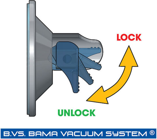 Bathroom Towel Rack 24.3x7.4x19.8cm Plastic Wall-Mounted Suction Cup Locking System Transparent Bama Italy