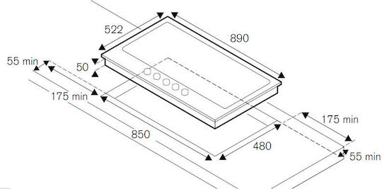 Bertazzoni Plită pe Gaz Natural Autonom 89x52.2εκ.