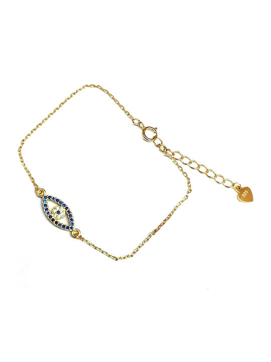 Amalfi Accessories Women's Bracelet with design Eye made of Silver Gold Plated