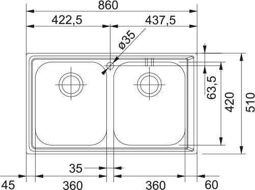 Franke Nex 620 Ένθετος Inox Μ86xΠ50cm Ασημί Franke Nex 620 Ένθετος Inox Μ86xΠ50cm Ασημί