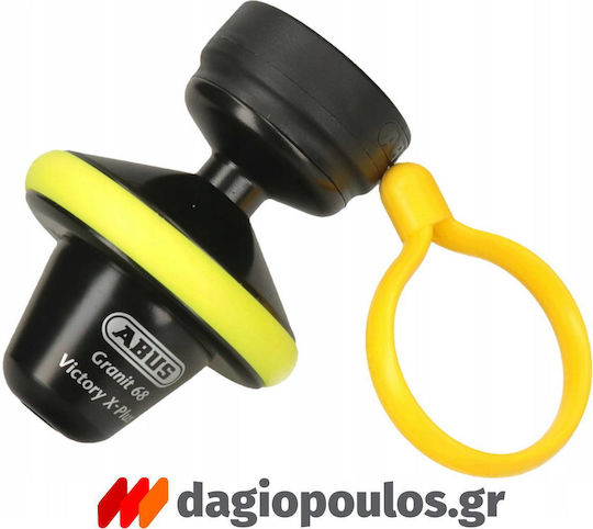 Abus 68 Granit Victory Xplus Motorrad-Bremsscheibenschloss mit Durchmesser der Kette 14mm Gelb Farbe