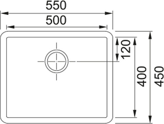 Franke Solid Surface Ένθετος από Συνθετικό Γρανίτη Μ50xΠ40cm Λευκός