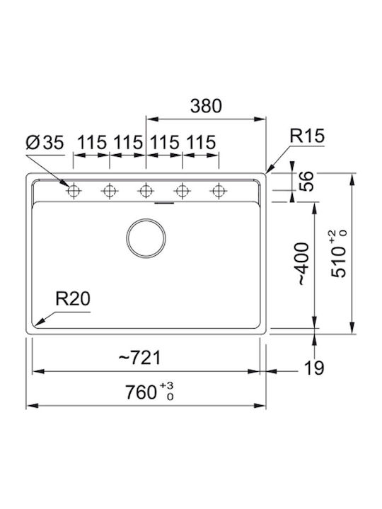 Franke Maris Mrg 610-72tl 1140663153 Drop-In Мивка от Синтетичен Гранит Ш76xД51см Кафе