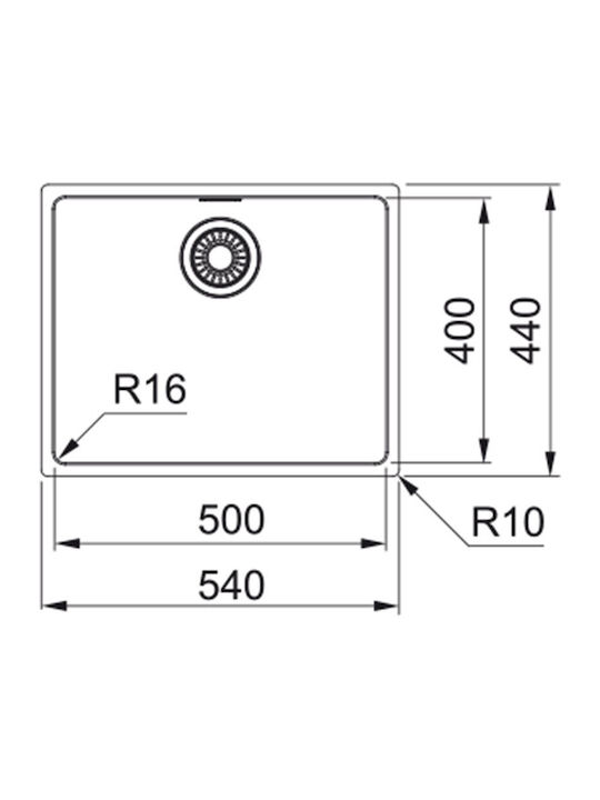 Franke MRX 210.50 Ένθετος Νεροχύτης Inox Μ54xΠ44cm Ασημί