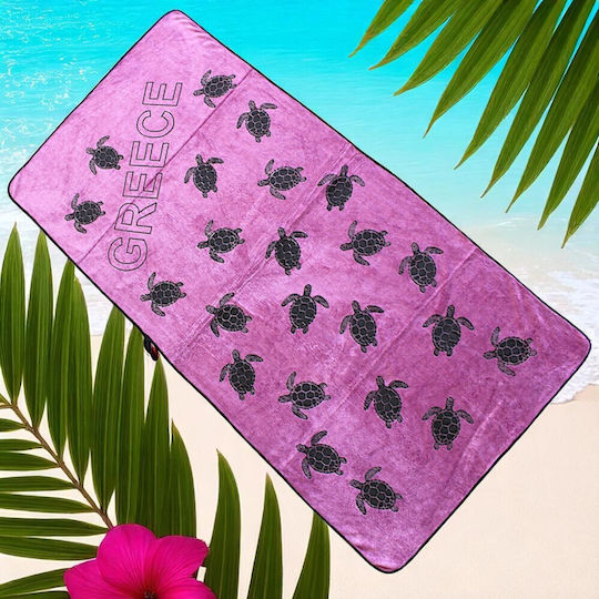 Greece Turtle Kids' Beach Towel Purple 4epx91