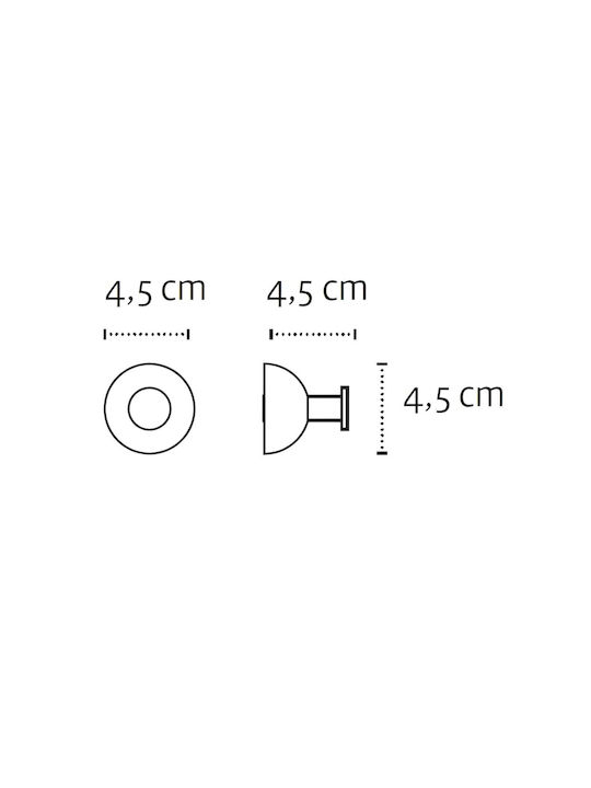 Kapitan Кука За Банята Едно С Винтове 4.5x4.5см Inox Сребрист