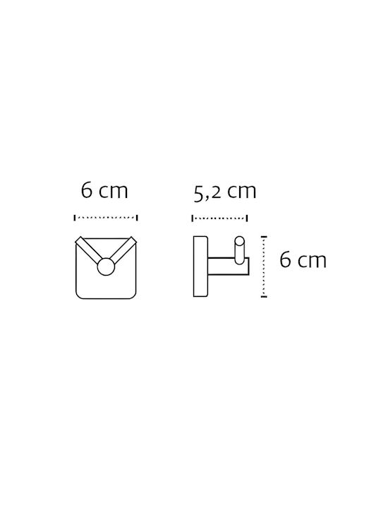 Kapitan Single Wall-Mounted Bathroom Hook ​5.5x5.5cm Inox White