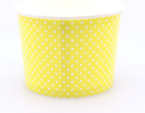 Set Of 50 Yellow Paper Ice Cream Cups With 237ml Capacity