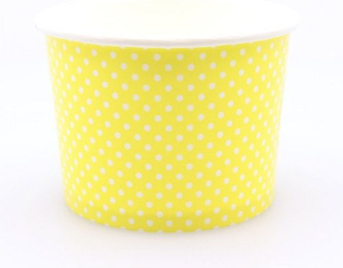 Set Of 50 Yellow Paper Ice Cream Cups With 237ml Capacity