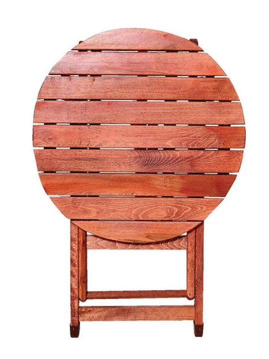 Outdoor Dinner Foldable Wood Table Walnut 65x65x74cm