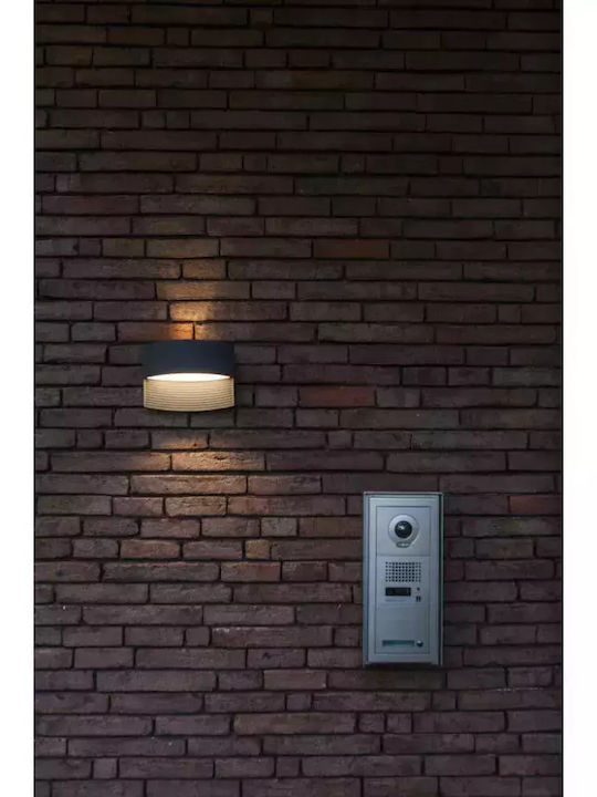 Lutec Lotus Επιτοίχια Εξωτερική Πλαφονιέρα LED IP54 11W με Θερμό Λευκό Φως Διπλής Δέσμης 14x6.4x18εκ.