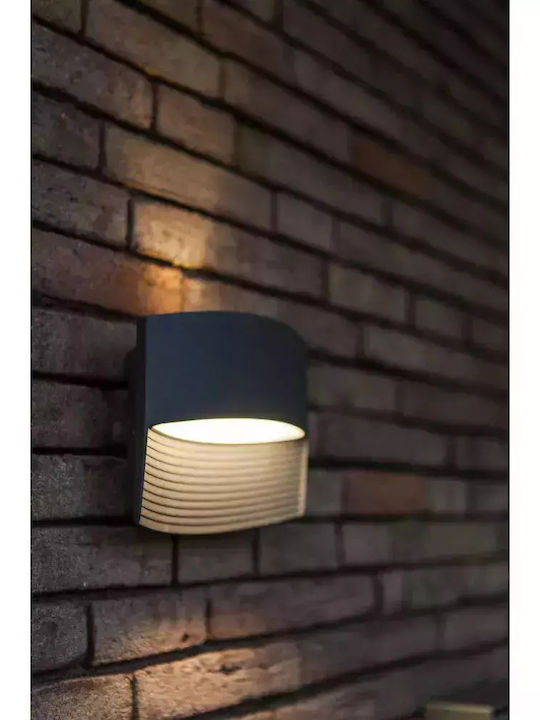 Lutec Lotus Επιτοίχια Εξωτερική Πλαφονιέρα LED IP54 11W με Θερμό Λευκό Φως Διπλής Δέσμης 14x6.4x18εκ.