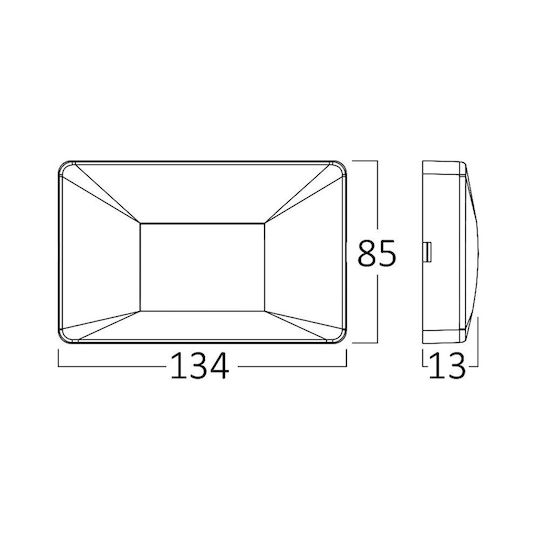 Braytron Стенен Външен Плафон LED IP65 3W с Топло бяло Светлина 8.5x13.4x13εκ.