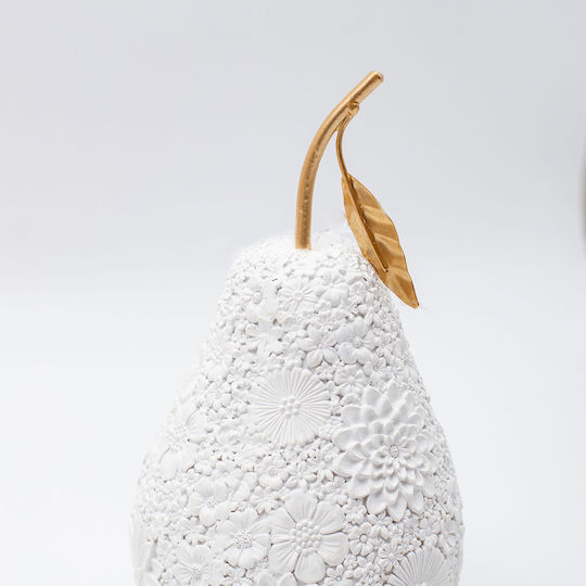 Tischdekoration Birne Creme-Gold 11x11x20,5cm