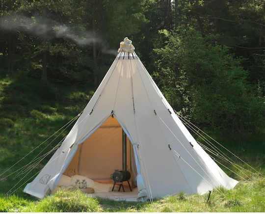 Nordisk Alfheim 12.6 Glamping Camping Tent Teepee Beige 4 Seasons for 6 People 400x275cm