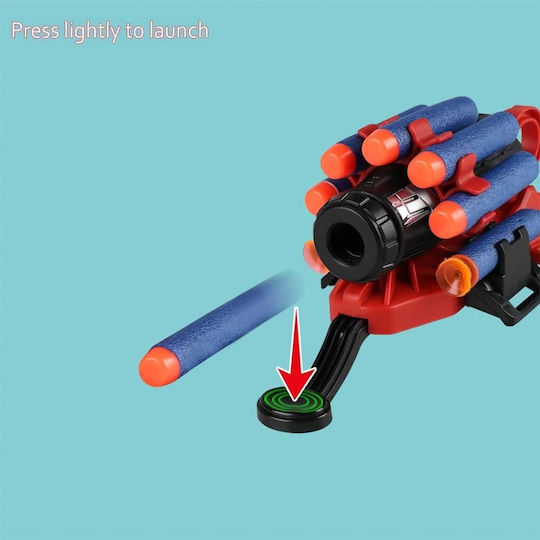 Kids Dart Launcher Gun Spider Gun – Black Red Foam Darts