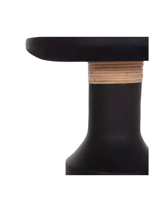 Round Side Table Fiber Black-Natural 40x40x61 cm