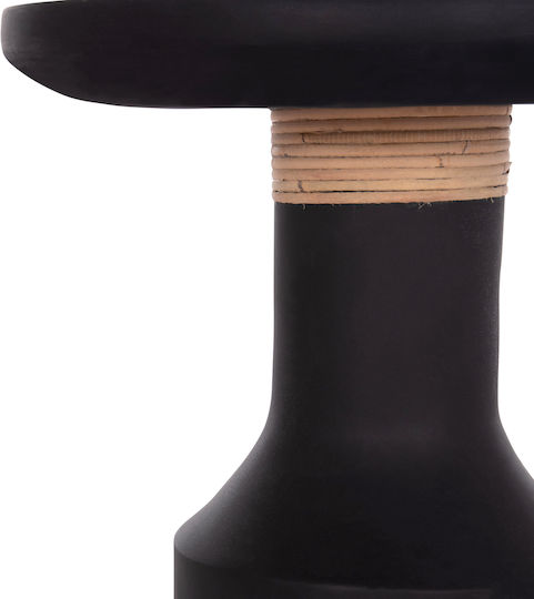 Round Side Table Fiber Black-Natural 40x40x61 cm