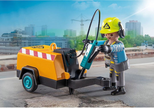 Playmobil Екшън герои Работник с компресор за 4-10 години
