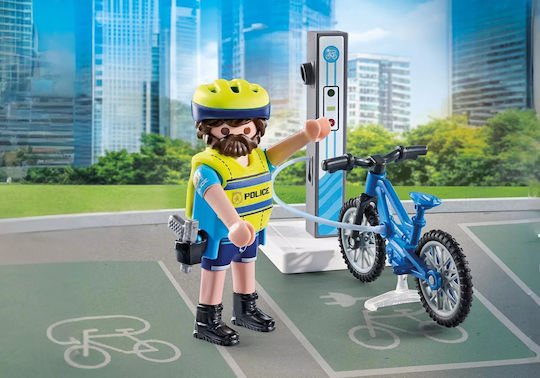 Playmobil Екшън герои Полицай с електрически велосипед за 4-10 години