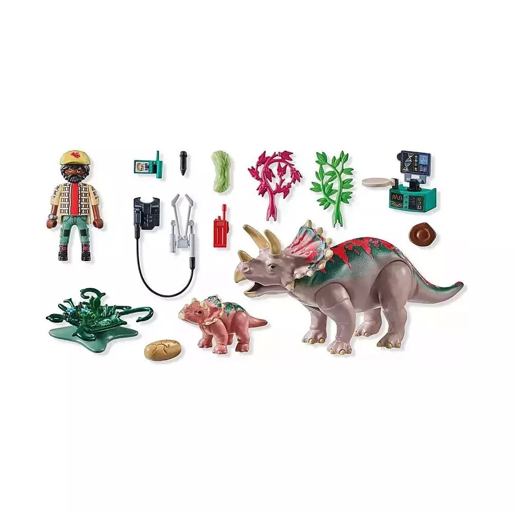 Playmobil Dinos Triceratops & Explorator pentru 4-10 ani 71821