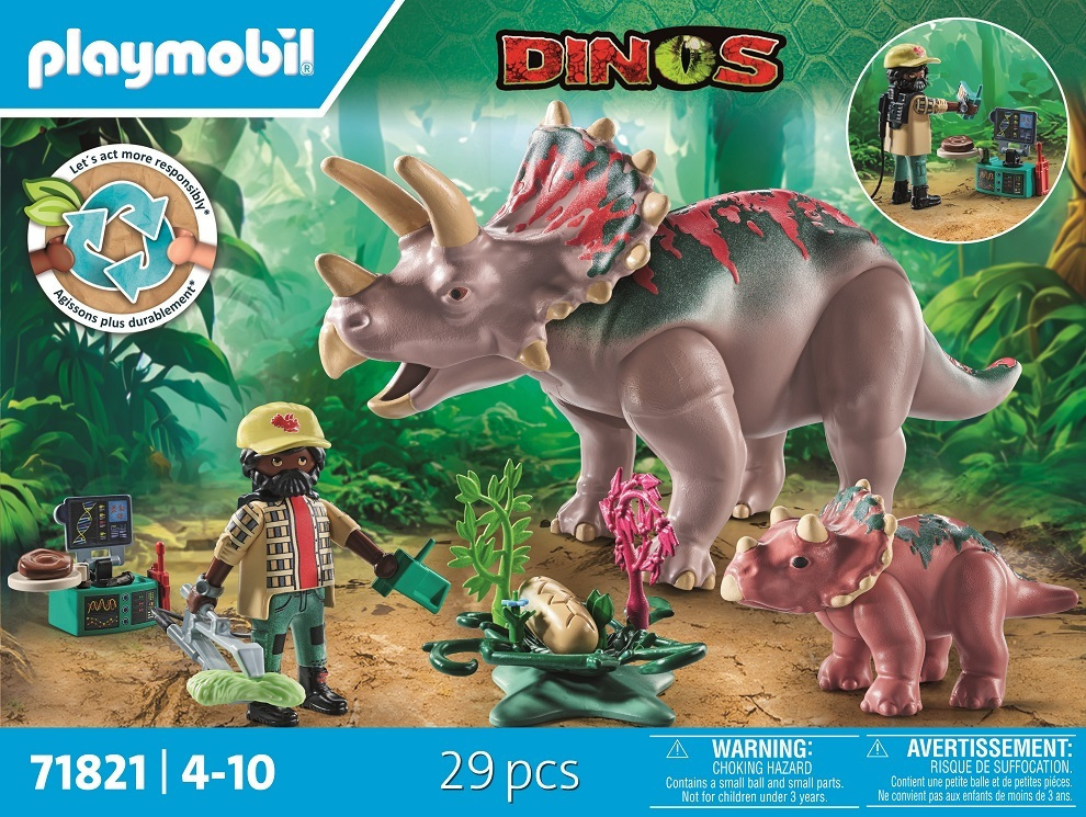 Playmobil Dinos Triceratops & Explorator pentru 4-10 ani 71821