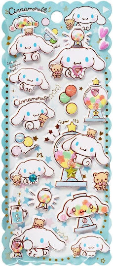 Hello Kitty Cinamoroll Assorted Embossed Stickers 20 Τεμ