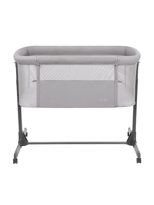 Kikka Boo Cradle Noah with Mattress, Side Opening, and Wheels Gray