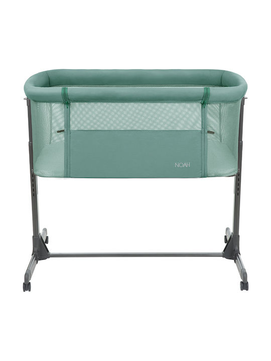 Kikka Boo Cradle Noah with Mattress, Side Opening, and Wheels Green