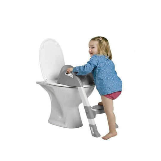 Thermobaby Toddler Toilet Seat Kiddyloo With Footrest And Handles Gray