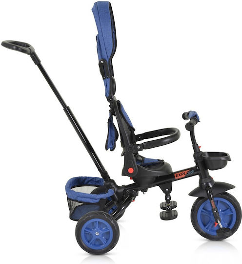 Byox Convertible Kids Tricycle with Parental Handle for 12 Months Blue