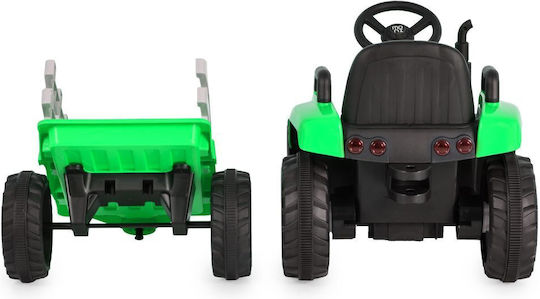 Kids 12V Electric Ride On Tractor with Trailer Dallas Green