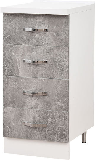 Kitchen Floor Drawer Unit Cement Grey 40x50x85cm