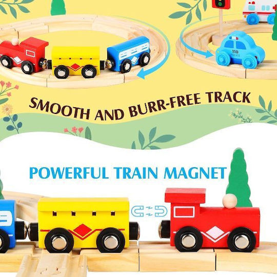Magnetic Wagons Set with Train made of Wood for 3+ years+ Years
