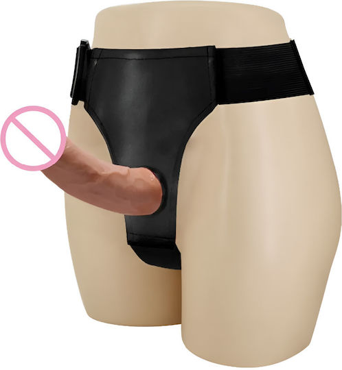 Strap-on Realist Dildo Dublu Cu Veni Proeminente Fără BPA Impermeabil Reglabil Detasabil Dublă Stimulare Plăceri Unice Ușor de Curățat 13.5 X 10 Cm Negru Nudes