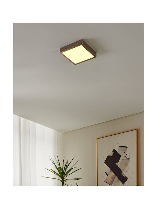 Eglo Fueva Outdoor Ceiling Flush Mount with Integrated LED in Silver Color 900115
