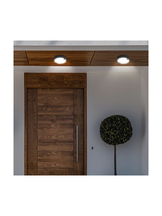 Eurolamp Outdoor Ceiling Flush Mount with Integrated LED in White Color 145-20087
