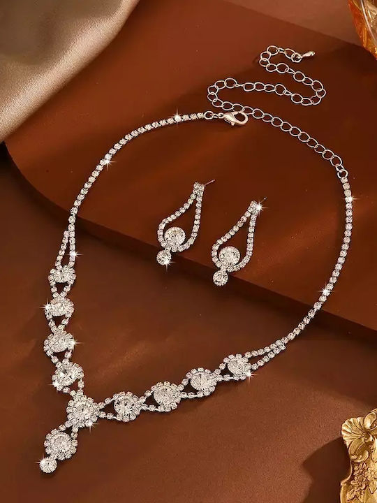 Set with Earrings & Bracelet from Steel with Stones