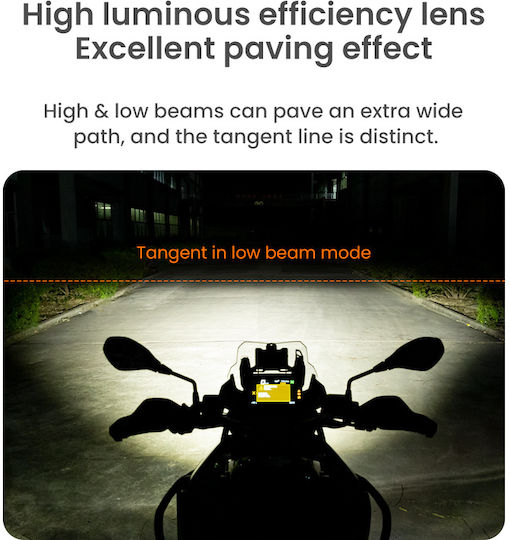 L11 Motorcycle Auxiliary Lights – 15000lm High Low Beam 3 Warning Modes