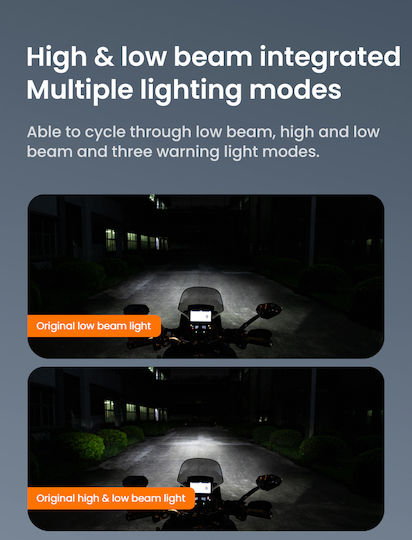 Loboo L18s Motorcycle Auxiliary Lights – 23000lm High Low Beam 8-level Brightness & Color Temp Adjustment