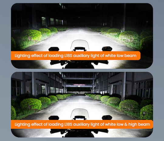 Loboo L18s Motorcycle Auxiliary Lights – 23000lm High Low Beam 8-level Brightness & Color Temp Adjustment