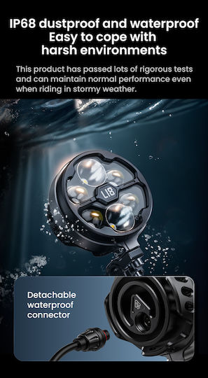 Loboo L18s Motorcycle Auxiliary Lights – 23000lm High Low Beam 8-level Brightness & Color Temp Adjustment