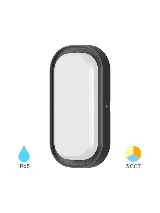 Braytron Επιτοίχια Χελώνα Εξωτερική LED IP65 18W με Ρυθμιζόμενο Λευκό Φως 26.7x13.7x4.6εκ.